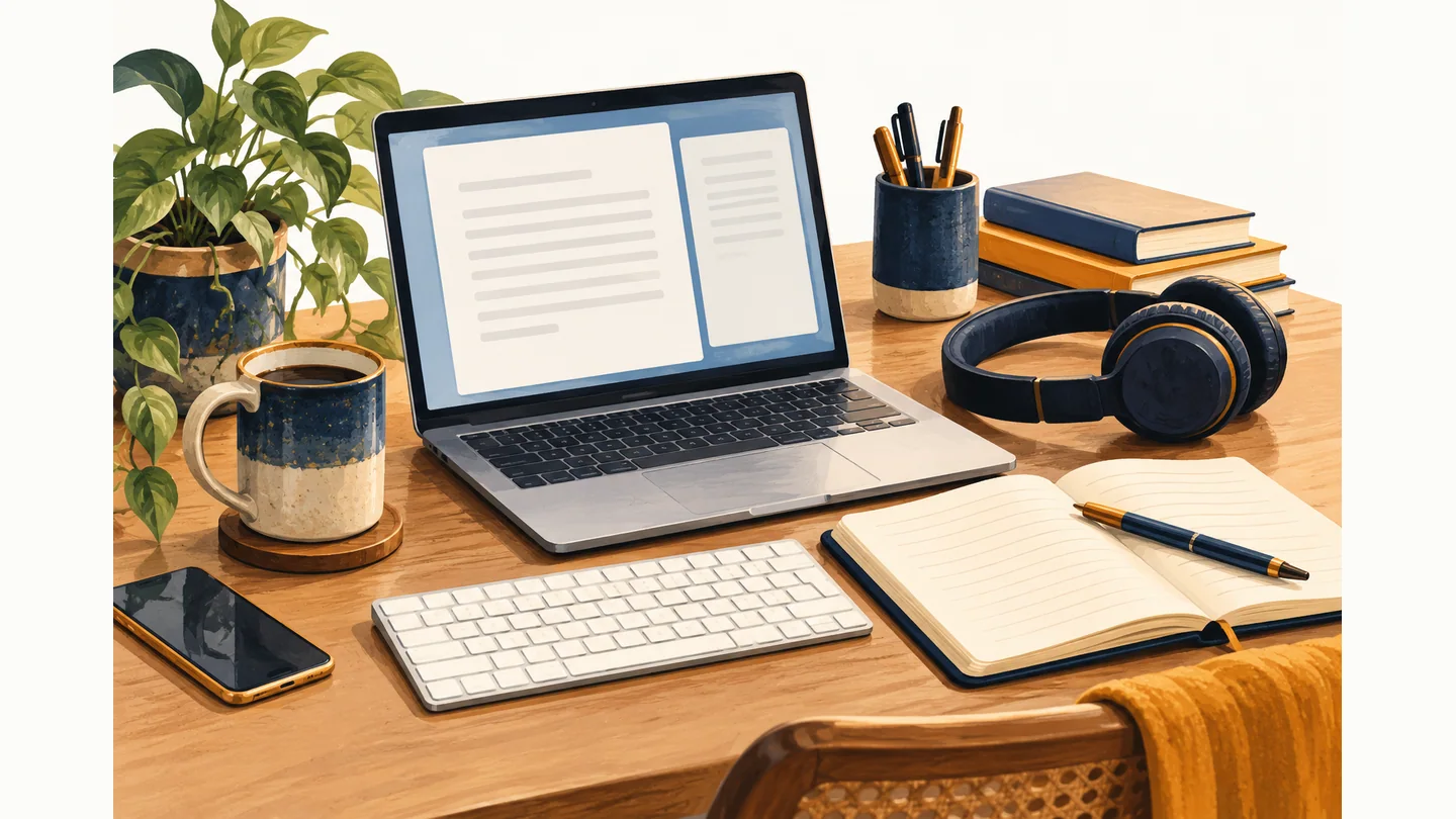 A laptop and digital study tools