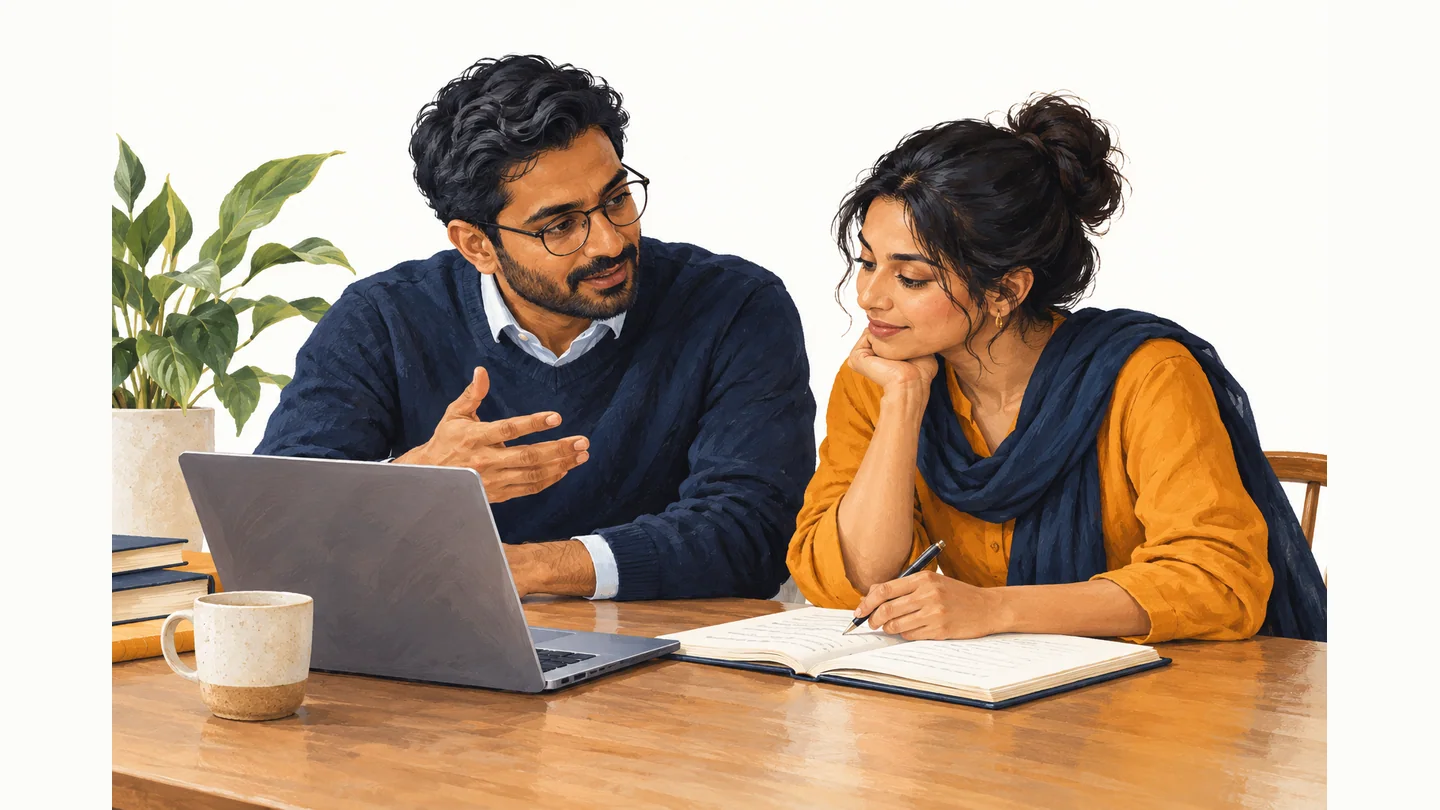 A tutor working with an individual learner