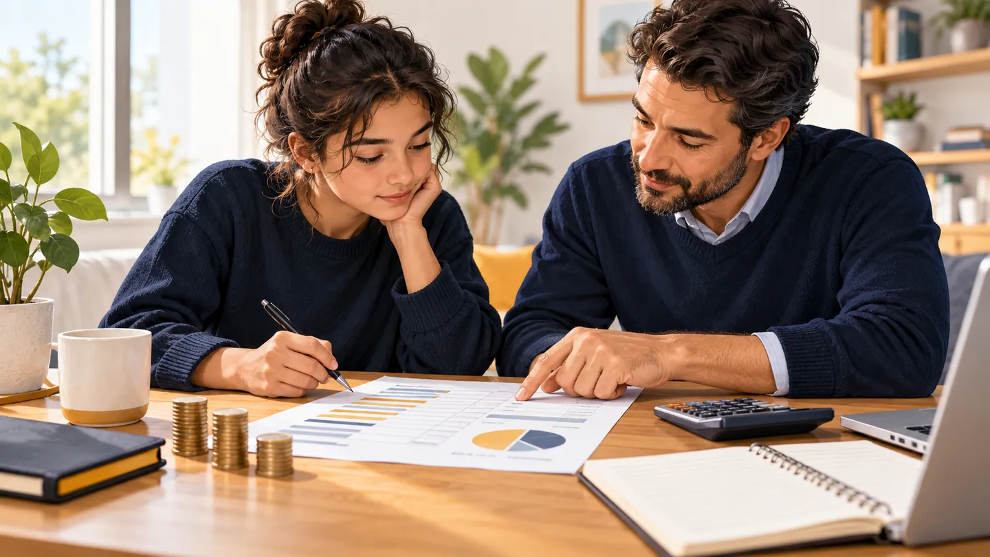Editorial illustration of Financial Literacy learning