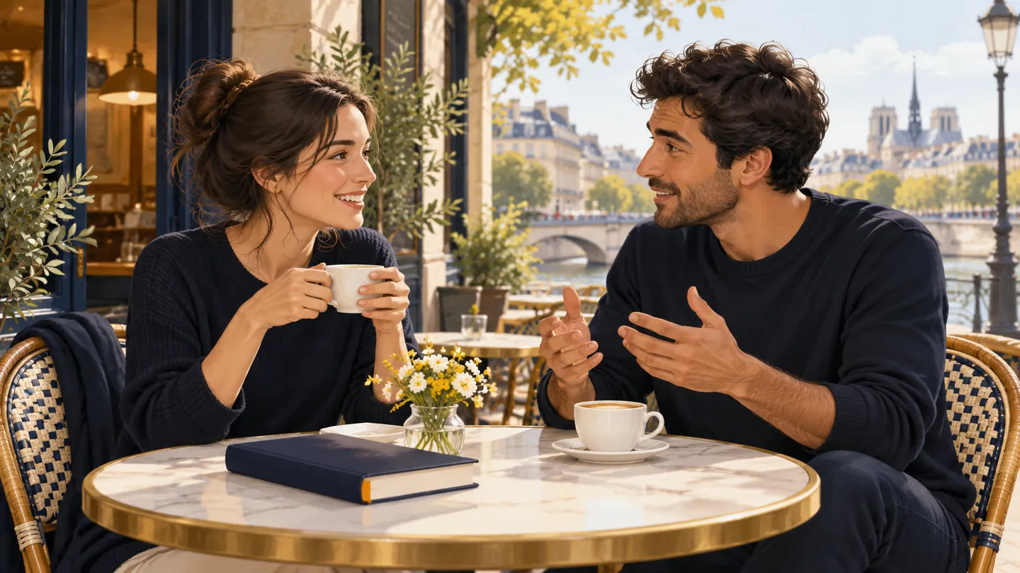 Editorial illustration of French learning