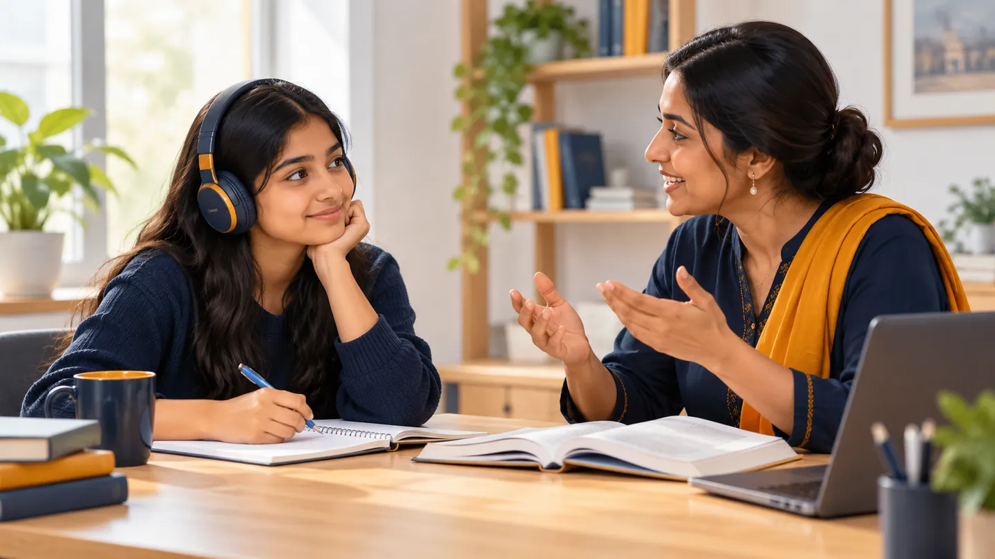 Editorial illustration of Hindi learning