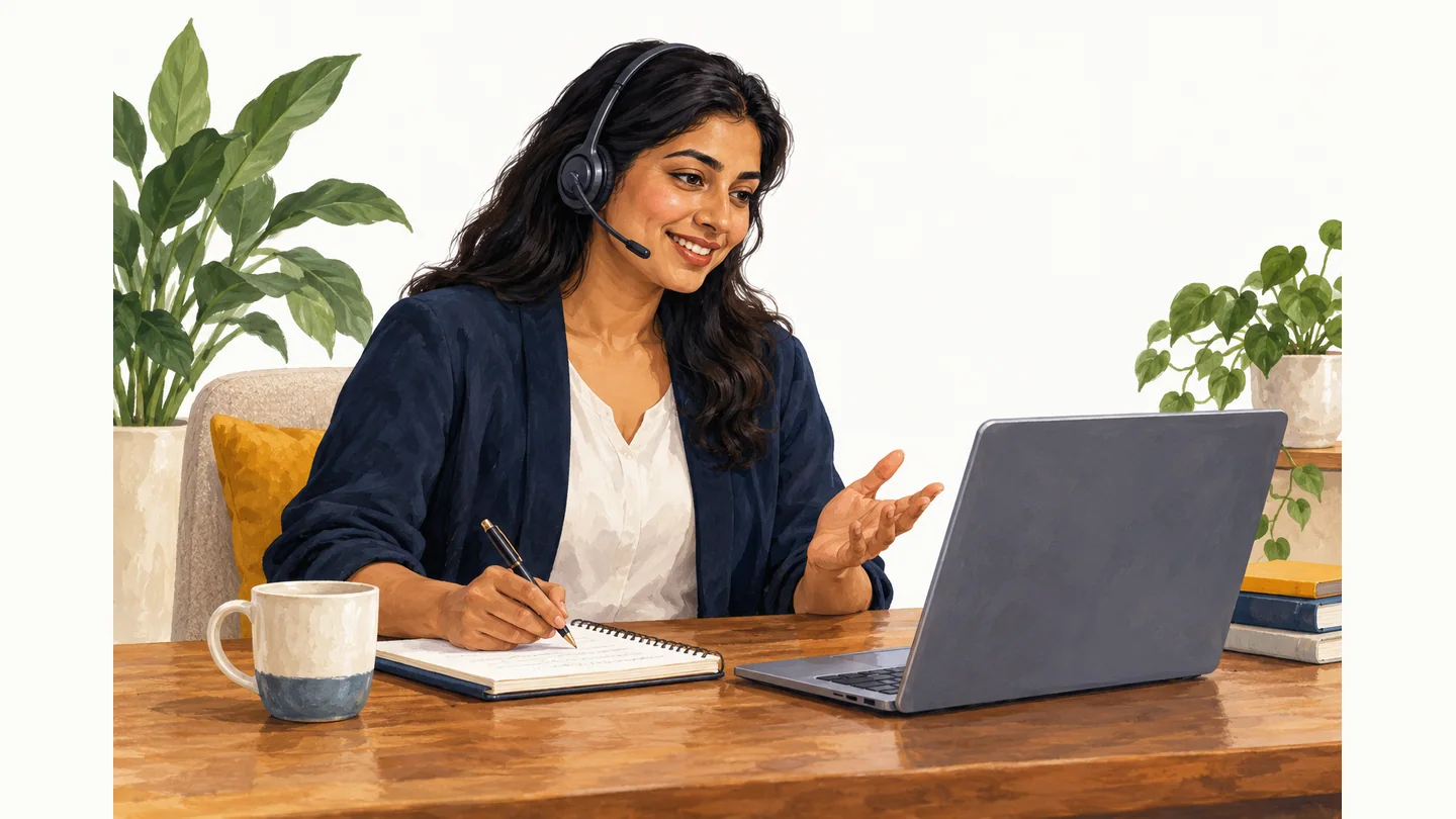 An adviser helping a learner